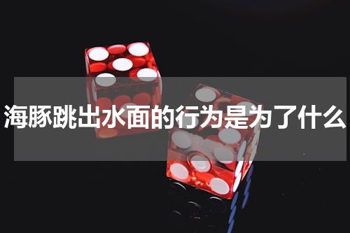 海豚跳出水面的行为是为了什么