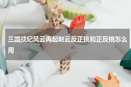三国战纪风云再起赵云反正挑和正反挑怎么用