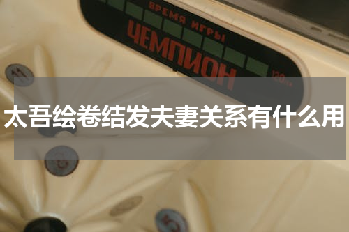 太吾绘卷结发夫妻关系有什么用