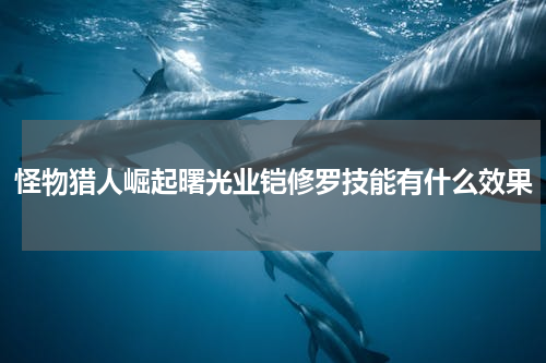 怪物猎人崛起曙光业铠修罗技能有什么效果