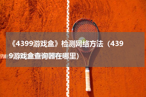 《4399游戏盒》检测网络方法（4399游戏盒查询器在哪里）