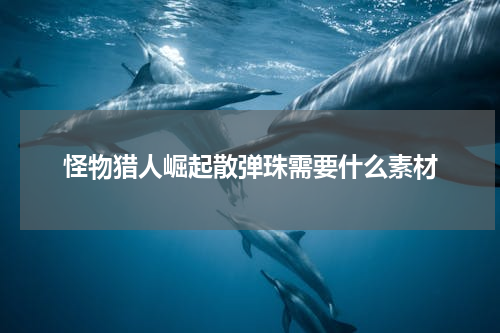 怪物猎人崛起散弹珠需要什么素材