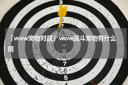 「wow宠物对战」wow战斗宠物有什么用
