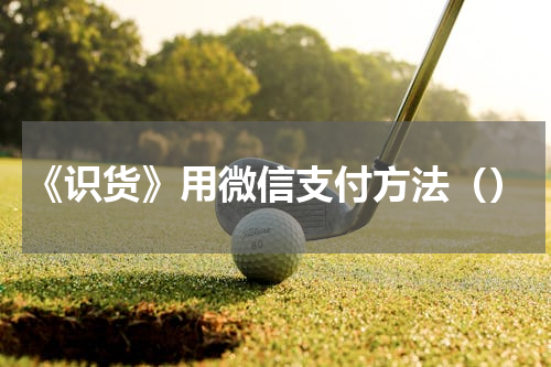 《识货》用微信支付方法（）