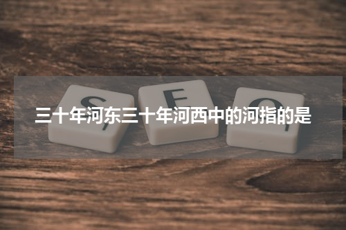 三十年河东三十年河西中的河指的是