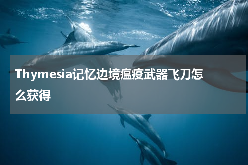 Thymesia记忆边境瘟疫武器飞刀怎么获得