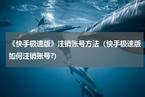 《快手极速版》注销账号方法（快手极速版如何注销账号?）