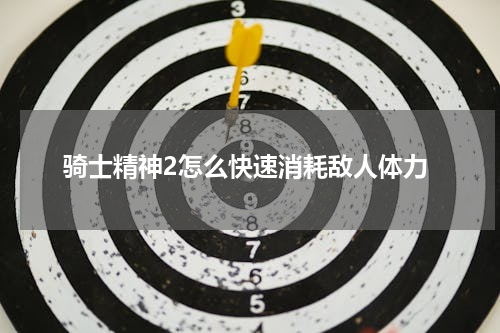 骑士精神2怎么快速消耗敌人体力