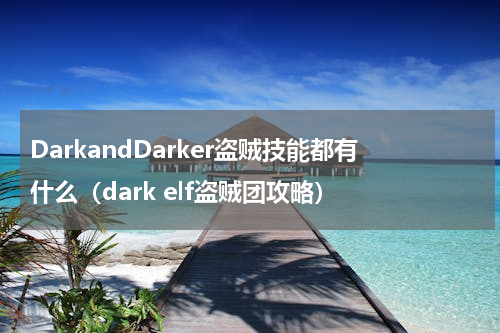 DarkandDarker盗贼技能都有什么（dark elf盗贼团攻略）