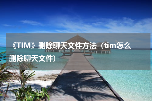 《TIM》删除聊天文件方法（tim怎么删除聊天文件）